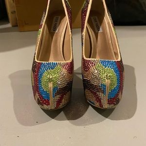 Multi Colored Rhinestone Steve Madden 8.5